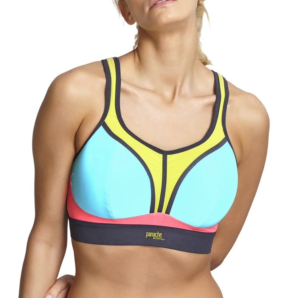 Panache Wireless Sports Bra, Aqua/Multi (7341)34FF